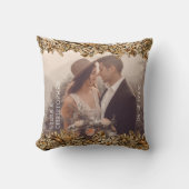 Coussin Fleurs d'or de luxe Elégant Chic Classy Noir (Recto)