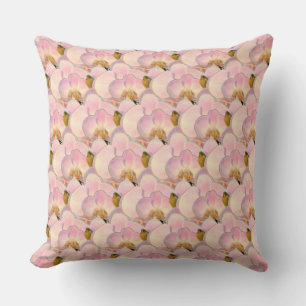 Coussin Fleurs d'orchidées roses élégantes et légères