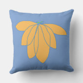 Coussin Fleurs dorées sur fond bleu bleuet (Verso)