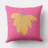 Coussin Fleurs dorées sur points blancs roses (Verso)