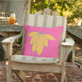 Coussin Fleurs dorées sur pois blancs roses (Chaise)