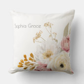 Coussin Fleurs Douces d'Automne et de Printemps pour la Nu (Recto)