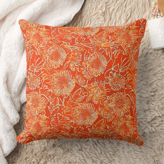 Coussin Fleurs douces orange (Couverture)