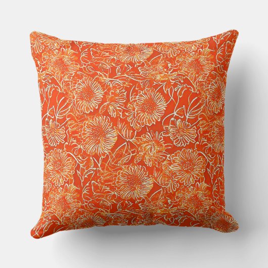 Coussin Fleurs douces orange (Verso)