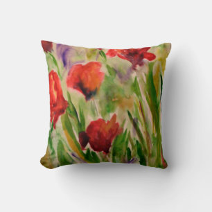 Coussin Fleurs du jardin de fleurs Aquarelle Florale