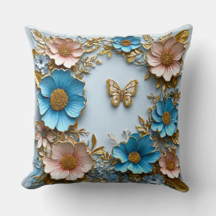 Coussin Fleurs en papier artisanal