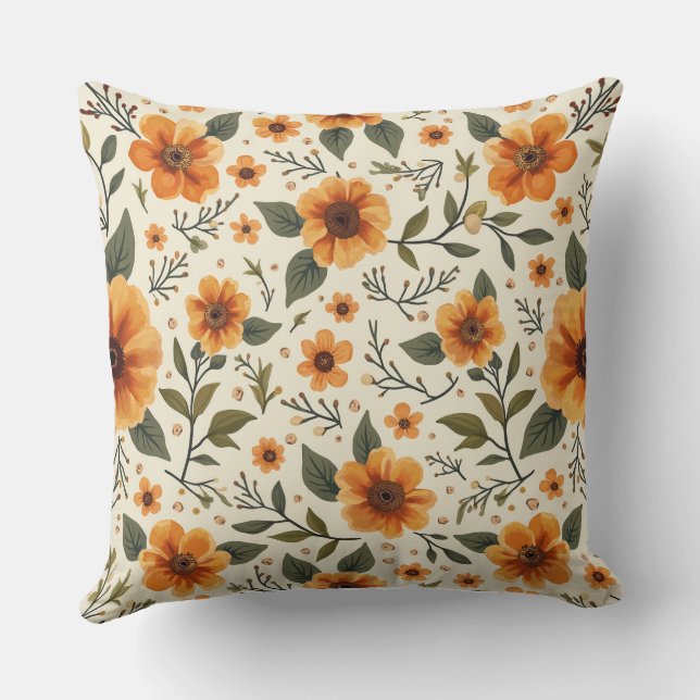 Coussin fleurs encadrées (Verso)