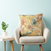Coussin Fleurs Épanouies et Art de Design de Pêche Jaune (Chaise)