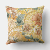 Coussin Fleurs Épanouies et Art de Design de Pêche Jaune (Verso)