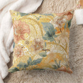 Coussin Fleurs Épanouies et Art de Design de Pêche Jaune (Couverture)