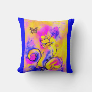 COUSSIN FLEURS ET BUTTERFLITS BLANCS