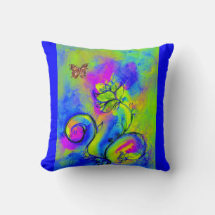 COUSSIN FLEURS ET BUTTERFLITS BLANCS