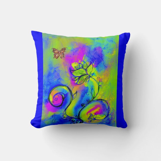 COUSSIN FLEURS ET BUTTERFLITS BLANCS (Recto)