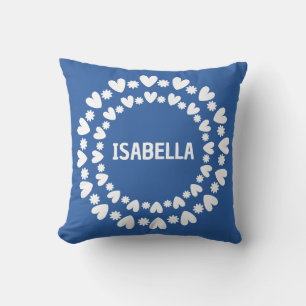 Coussin Fleurs Et Coeurs Nom