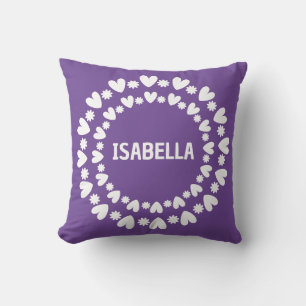 Coussin Fleurs Et Coeurs Nom