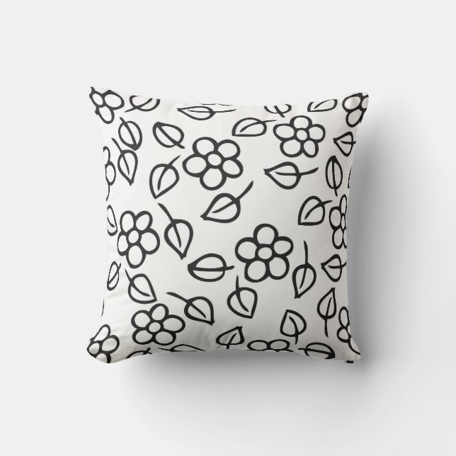 Coussin fleurs et feuilles (Recto)