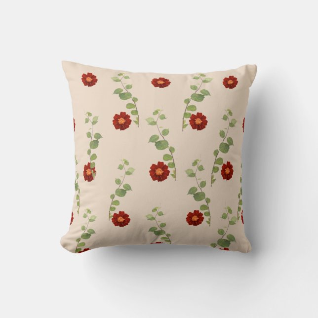 Coussin fleurs et feuilles (Recto)