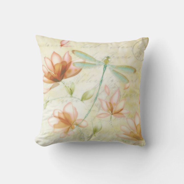 Coussin Fleurs et libellules (Recto)