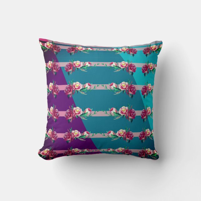 Coussin Fleurs et Lignes (Recto)