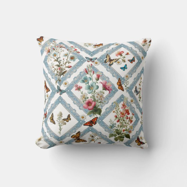 Coussin Fleurs et papillons (Recto)
