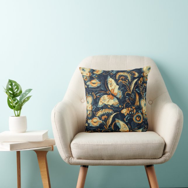 Coussin Fleurs et papillons Abstrait Motif (Chaise)