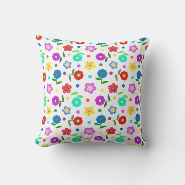 Coussin Fleurs et Pois (Recto)