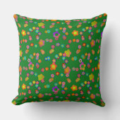 Coussin Fleurs Fantaisistes dans la Forêt (Recto)