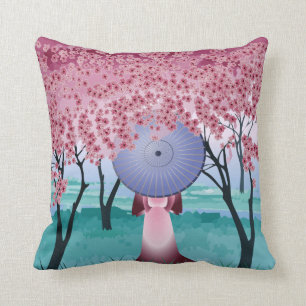 Coussin Fleurs Fleur Fleur Fleur De Cerisier Rose Avec Par
