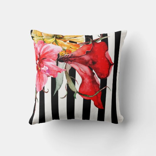 Coussin Fleurs - Flora Botanica | noir et blanc (Verso)