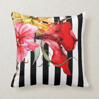 Coussin Fleurs - Flora Botanica | noir et blanc
