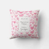 Coussin Fleurs Florales Aquarelle Cœur (Verso)