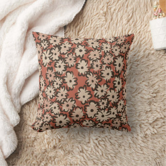 Coussin Fleurs Florales Dessinées à la Main Fantaisistes e