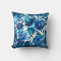 Fleurs Florales Indigo Bleu Élégant Shabby Chic