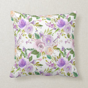 Coussin *~* Fleurs florales Motif Imprimer Lavande