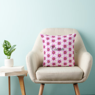 Coussin Fleurs Florales Roses Et Jaunes