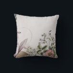 Coussin Fleurs florantes simples | gris clair<br><div class="desc">L'oreiller moderne est doté d'un design floral simple et minimaliste, dans une palette de couleur ivoire crémeuse aux accents rose et vert avec des touches d'or. Un imprimé botanique élégant composé de fleurs de jardin fleuries encadrées par des amaryllis élégants aux éléments de design dorés ; la composition en couches...</div>