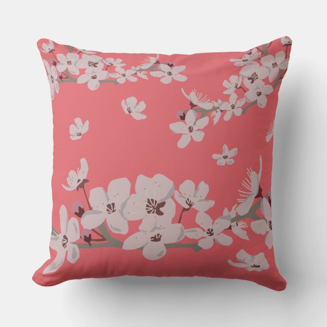 Coussin Fleurs flottantes de fleurs de cerisiers (Recto)
