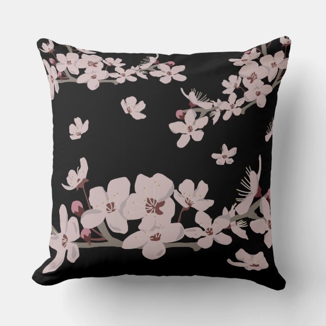 Coussin Fleurs flottantes de fleurs de cerisiers (Recto)