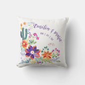 Coussin Fleurs Folkart Cactus FIESTA personnalisées (Recto)