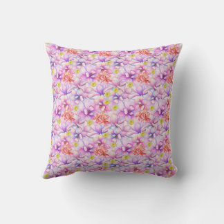 Coussin Fleurs Frangipani en motif transparent