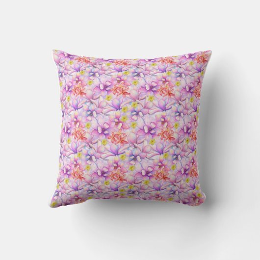 Coussin Fleurs Frangipani en motif transparent (Verso)