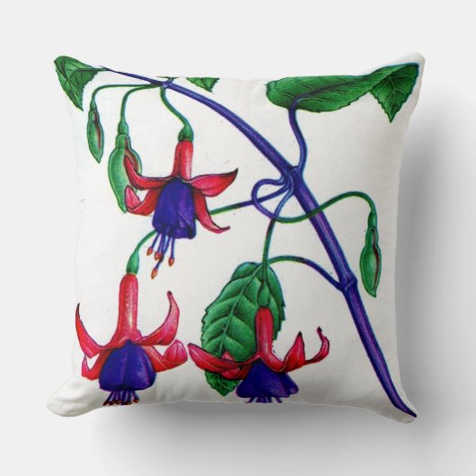 Coussin fleurs fuchsia (Recto)