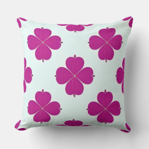 Coussin Fleurs géométriques roses sur un fond clair