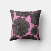 Coussin Fleurs gris foncé (Verso)