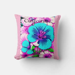 Coussin Fleurs Hibiscus multicolores Thunder_Cove