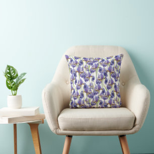 Coussin Fleurs Iris Violettes