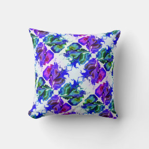 Coussin Fleurs Iris Violettes / Filtres / Carreaux /