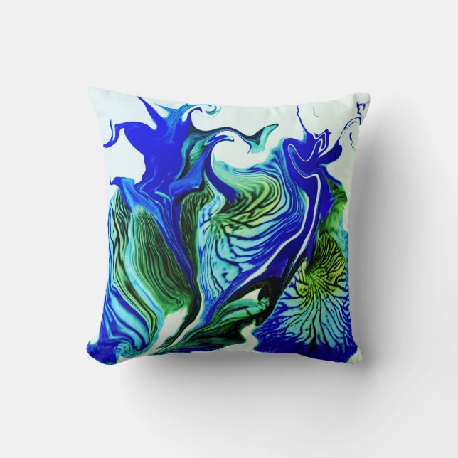 Coussin Fleurs Iris Violettes / Greenleaf / (Recto)