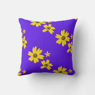Coussin fleurs jaunes de divers massif pourpre épars