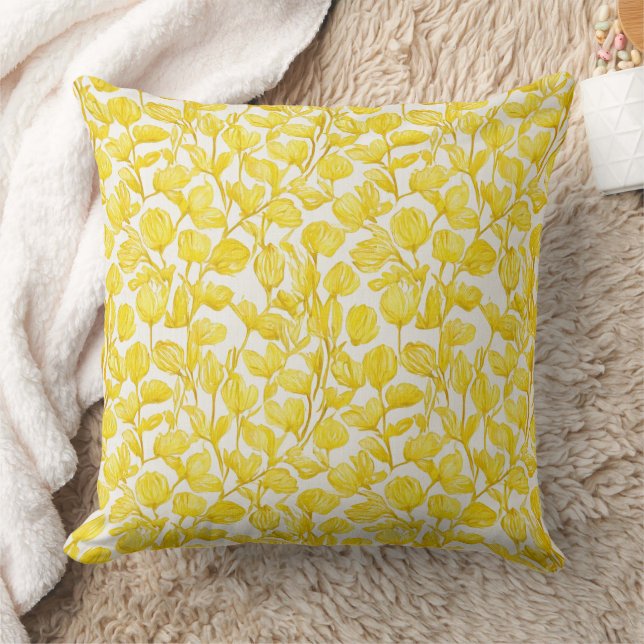 Coussin Fleurs jaunes en motif (Couverture)